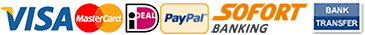 Accepted Payment Methods. VISA, Mastercard, iDeal, SOFORT Banking, PayPal and bank transfers